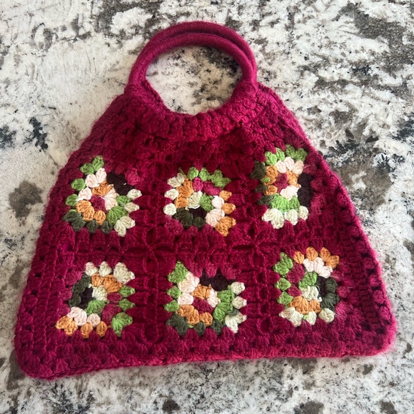 Handbags - Handcrafted Crochet Floral Tote Bag - Multicolor